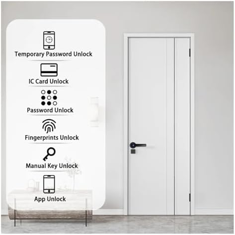 FJZKTEG Biometric Door Lock with Password Fingerprint Security Silver