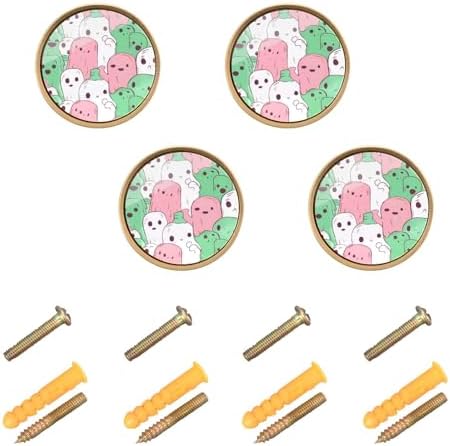 Unique Green and Peach Knobs for Cabinets and Drawers