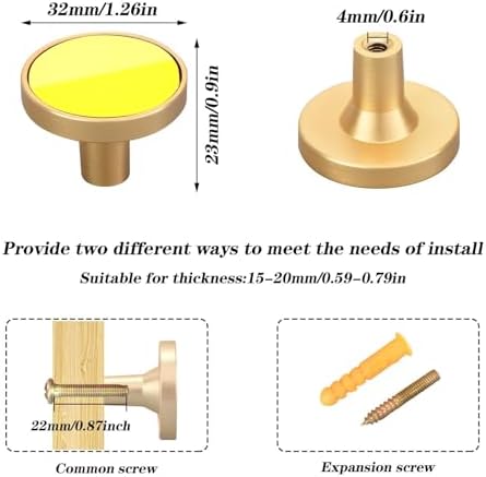 Customizable Fluorescent Yellow Kitchen Cabinet Knobs and Handles 4-Pack