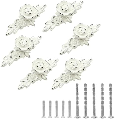 Waziaqoc 5 Pack Euro Rose Cabinet Knobs with Backplate 1