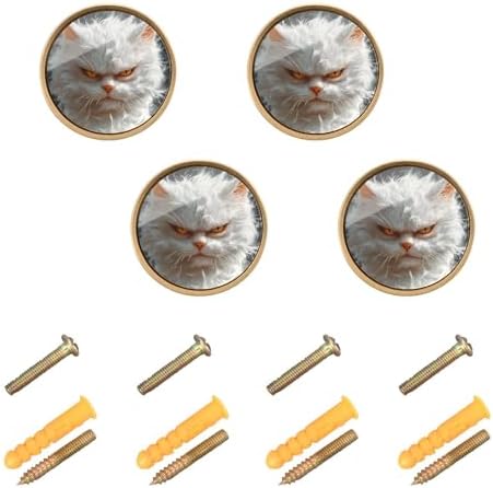 Turkish Angora Cats Kitchen Cabinet Knobs