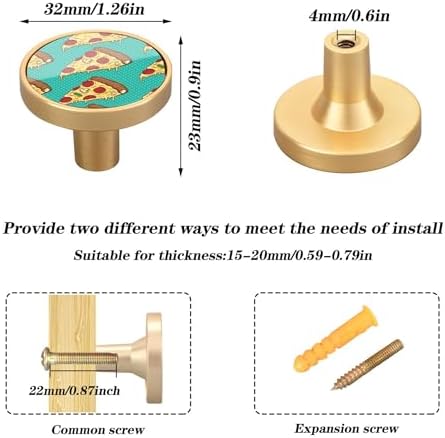 Xigua 4-Piece Pizza Slice Cabinet Knobs