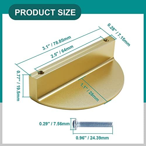 Premium 2-Piece Drawer Cabinet Pulls Brass Half-Moon Handles