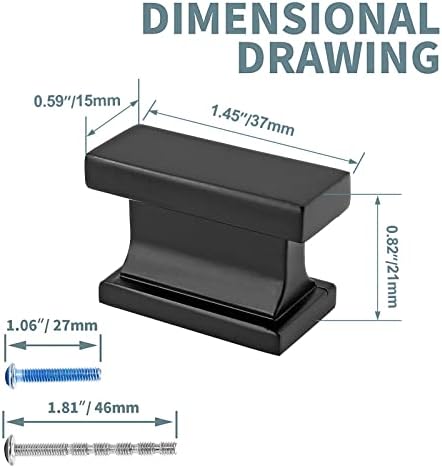 Premium Matte Black Cabinet Knobs 10-Pack