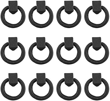 Renovators 212 Black Cast Iron Ring Handles Set