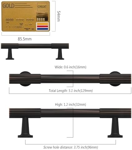 Amerdeco 10-Piece Oil Rubbed Bronze Cabinet Pulls 375 Inch