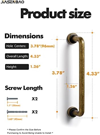 Antique Brass Cabinet Pulls 378 Inch Hole Center 20 Pack