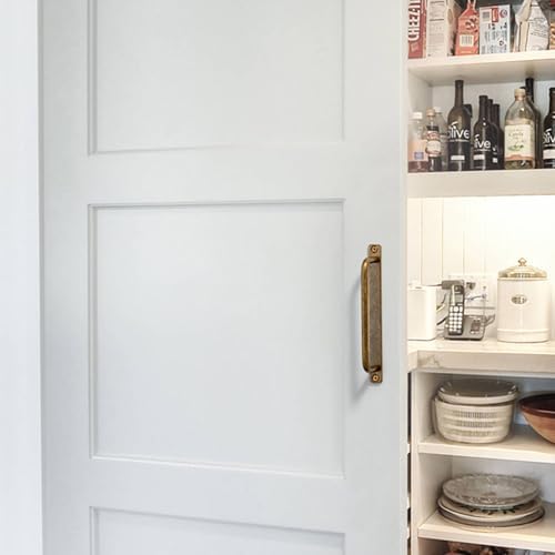 Set of 12 5 Inch Sleek Antique Brass Cabinet Pulls