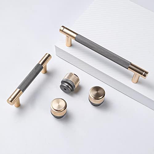 12 Pack 5 Inch Cabinet Pulls Gold Grey Aluminum Handles