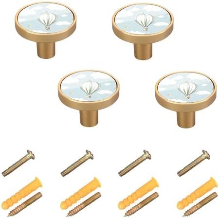 Aesthetic 4-Piece Hot Air Balloons Cabinet Knobs
