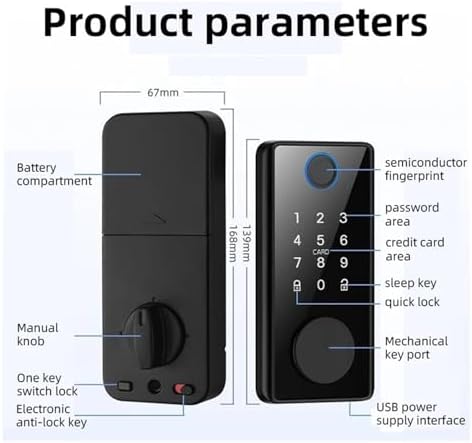 Tuya Smart Deadbolt Lock with Fingerprint Keyless Door Security