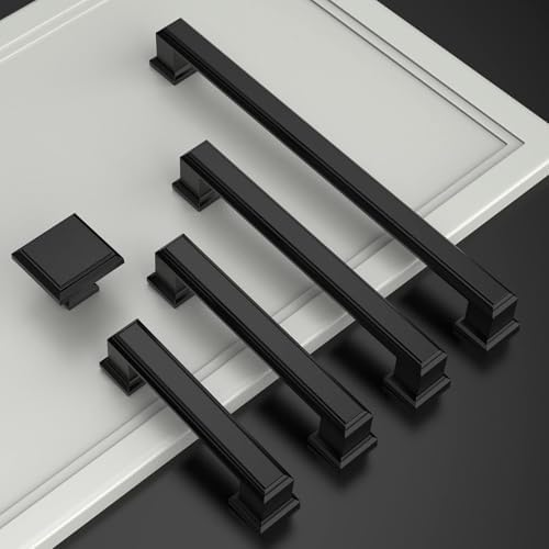 Amerdeco 10-Piece Matte Black Cabinet Pull Set