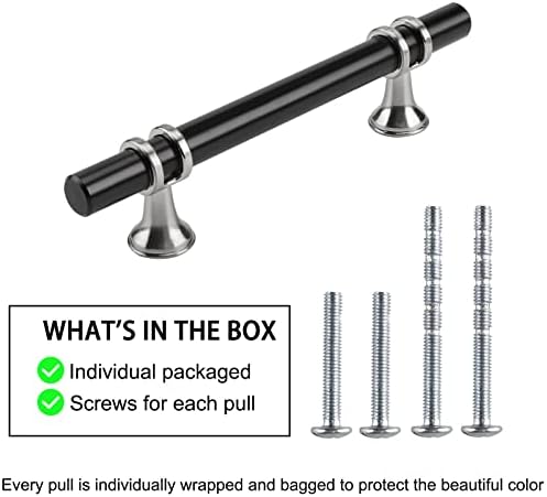 10-Piece Black Brushed Nickel Cabinet Handles for Rergy