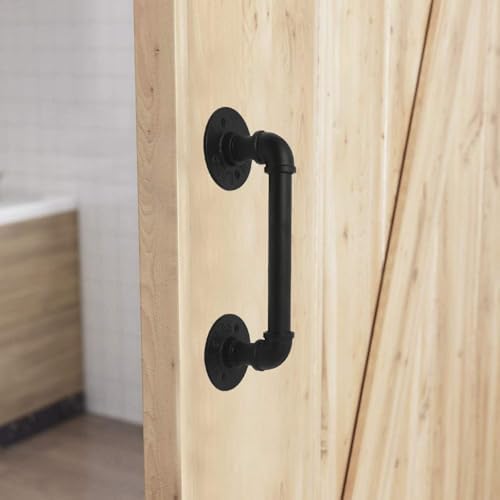 HighFree 12 Cast Iron Pipe Door Handle Industrial Retro Style