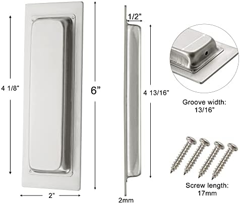 6 inch 2 pack recessed flush pull stainless steel handle