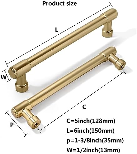 10-Piece Set of Brushed Brass Cabinet Pulls