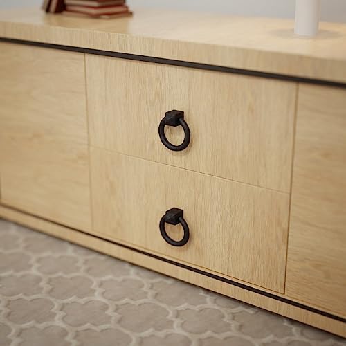 Renovators 212 Black Cast Iron Ring Handles Set