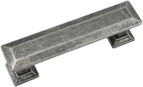 Laurey MNG Hardware Poise Pull with Back Plate 3 Distressed Pewter