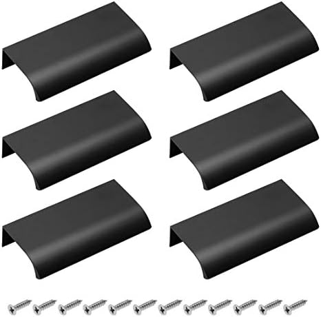 BokWin 6Pcs 80mm Modern Finger Edge Pull Handles