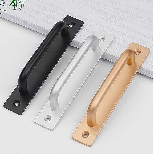 Metal Heavy Duty Barn Door Handle 4 Pcs L Black