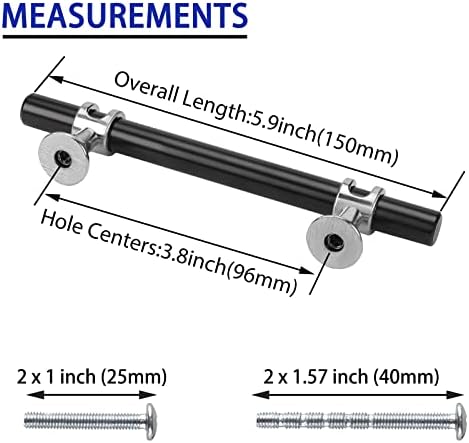 10-Piece Black Brushed Nickel Cabinet Handles for Rergy