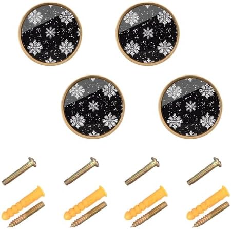 Custom Snowflake Gold Knobs 4-Pack