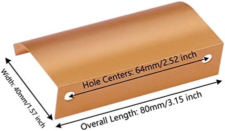 BokWin 6Pcs 80mm Modern Style Concealed Drawer Handles in Rose Gold