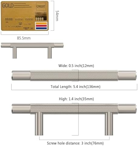 Amerdeco 10 Pack Satin Nickel Knurled Cabinet Pulls