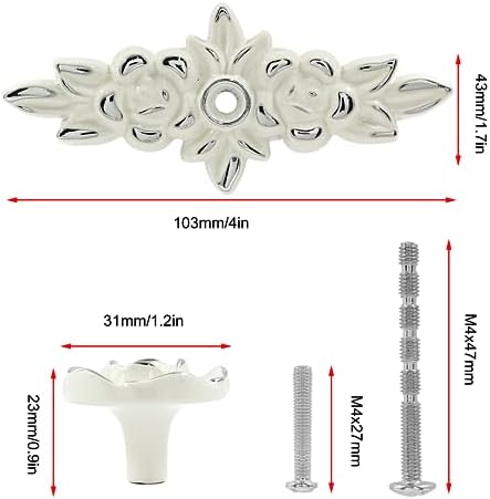 Waziaqoc 5 Pack Euro Rose Cabinet Knobs with Backplate 1