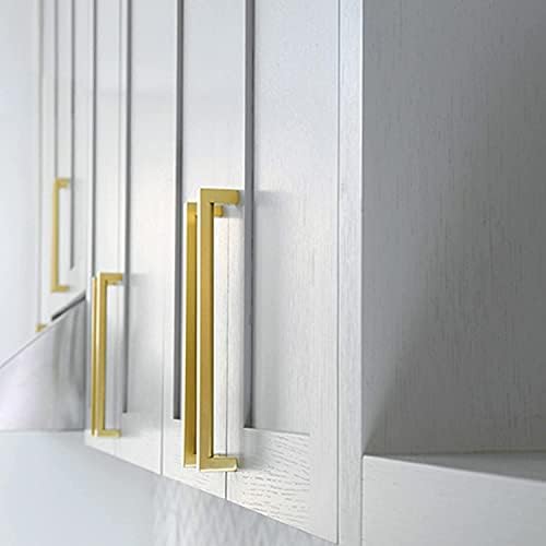 10 Piece 10 Inch Gold-Covered Brushed Brass Cabinet Hardware Pulls