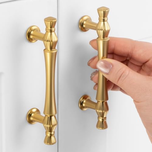 Beautiful 3-inch brushed Gold Cabinet Pulls Set of 10
