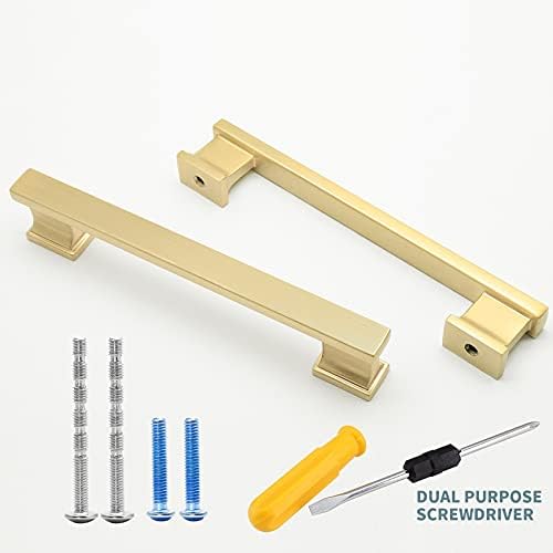 Modern brushed Satin brass 10 Pack 5 Drawer Pulls