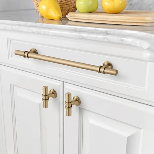 Amerdeco 10-Piece Matte Gold Cabinet Pull Set