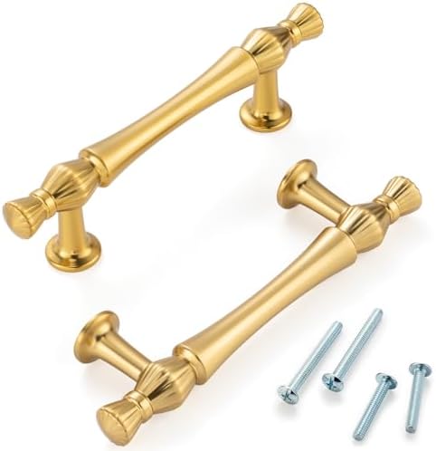 Beautiful 3-inch brushed Gold Cabinet Pulls Set of 10