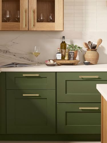 10-Piece Set of Brushed Brass Cabinet Pulls