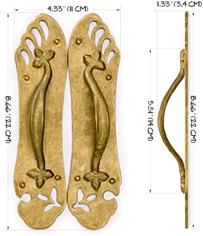 Hardware Philosophy Sandal Brass Pull Cabinet Backplate Strip Set 87 Inch
