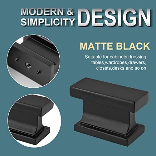Premium Matte Black Cabinet Knobs 10-Pack