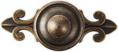 4Pcs Antique Bronze Retro Cabinet Knobs with Fleur de Lis Backplates