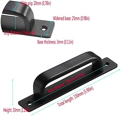Two-Piece 128mm Aluminum Alloy Sliding Door Handles Pull Push