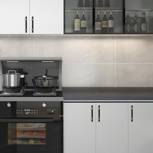 10-Piece 5 Knurled Matte Black Brushed Gold Cabinet pulls
