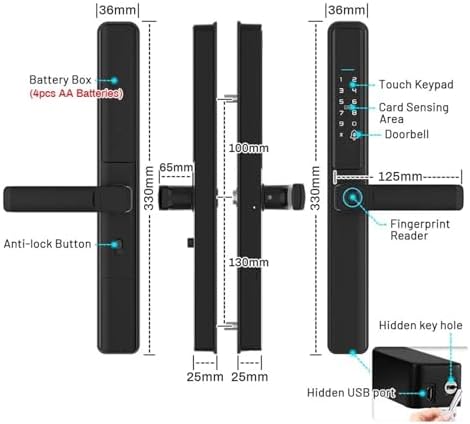 Waterproof Camera Fingerprint Door Lock
