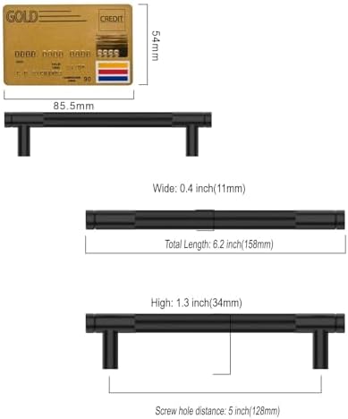 Amerdeco 30-Piece Matte Black Cabinet Pulls for Kitchen Bathroom Dresser Cabinets