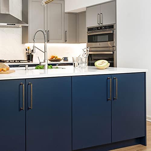 12-Piece Set - Sleek Antique Brass Cabinet Pulls