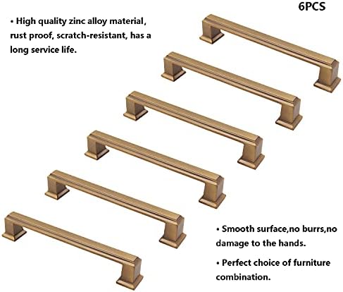 6PCS Heavy Duty Brown Cabinet Knobs and Pulls