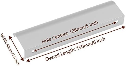BokWin 6-Piece 150mm Edge Pulls Durable Silver Back-Mount Handles