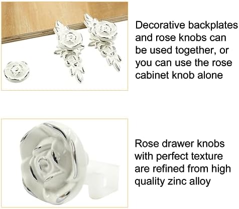 Waziaqoc 5 Pack Euro Rose Cabinet Knobs with Backplate 1