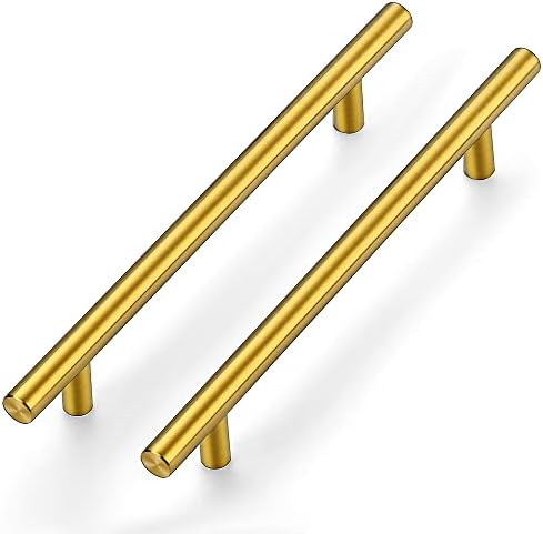 Secure and Aesthetic brushed brass 12-pack cabinet pulls