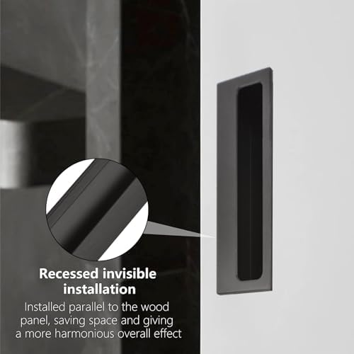 MOROBOR Aluminum Alloy Flush Pull Handles 2PCS Black