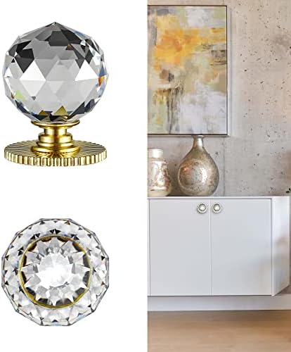 Elegant 40mm Crystal Knobs 2Pcs
