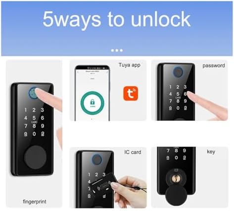 Tuya Smart Deadbolt Lock with Fingerprint Keyless Door Security